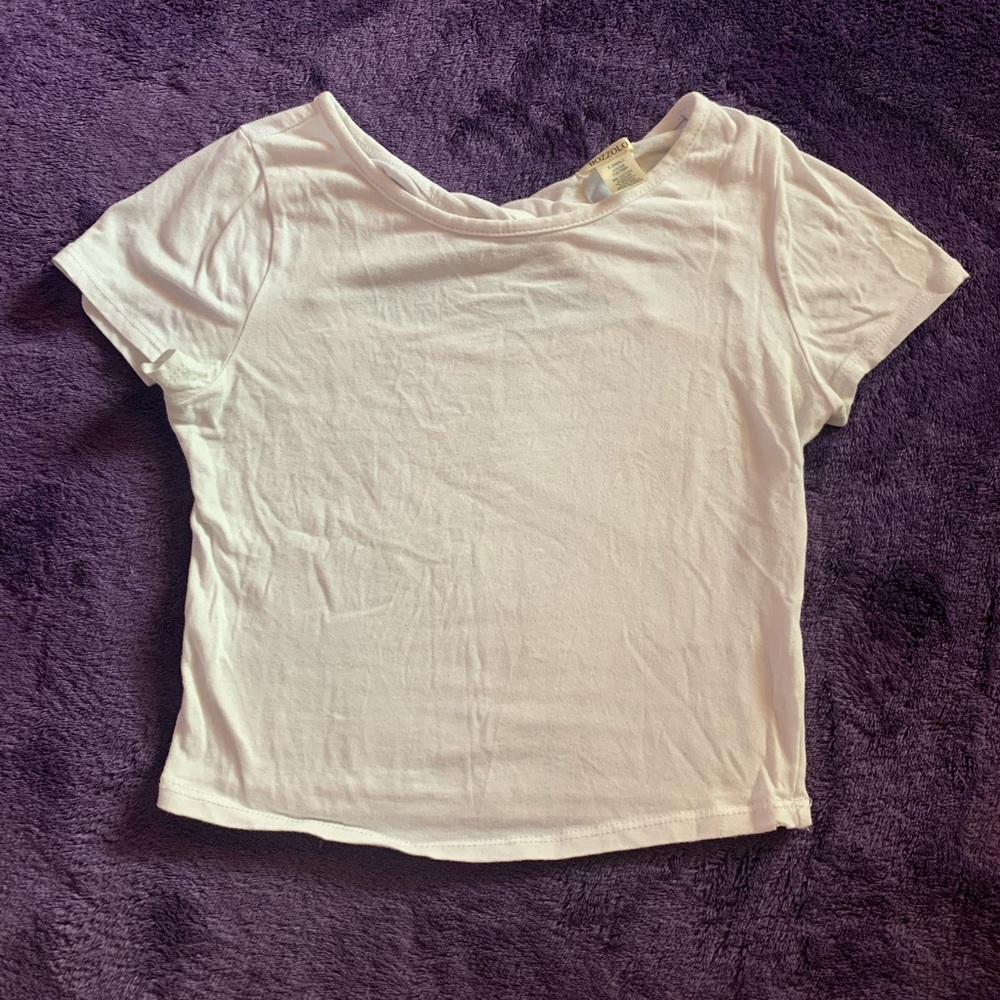 Soft White Crop Top w/ Twisted Back Cutout